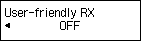 User-friendly RX setting screen: Select OFF