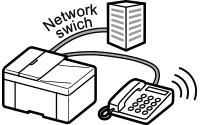 الشكل: خط هاتف بخدمة Network switch