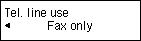 Obrazovka Použití tel. kabelu: Pouze fax