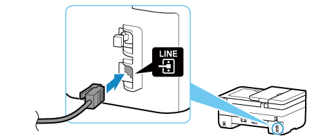 afbeelding: Telefoonkabel aansluiten (printer)