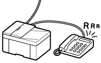 figura: Ouvir um sinal de toque quando receber um fax