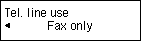 Obrazovka Používanie tel. linky: Iba fax