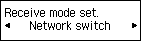 Skjermbildet Mott.modusinnst.: Velg Network switch