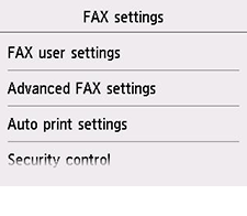 Obrazovka Nastavení faxu: Vyberte možnost Snadné nastavení