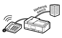 figure: Phone line with Network switch service