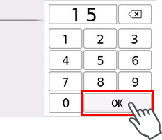 Schermata Impostazioni ora