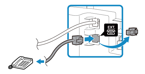 figure: Telephone connection (built-in answering machine)