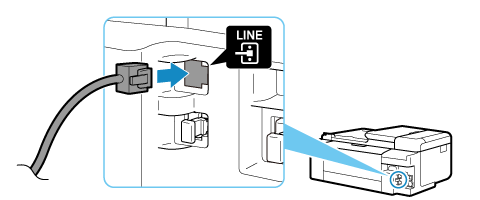 obrázek: Připojení telefonního kabelu (tiskárna)