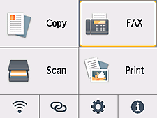 Bildschirm HOME: Fax auswählen