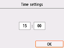 Time confirmation screen