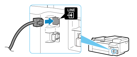 figure : Connexion du câble téléphonique (imprimante)