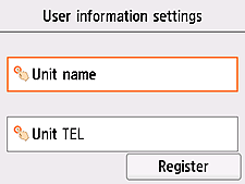 Obrazovka Nastavenia informácií o používateľovi