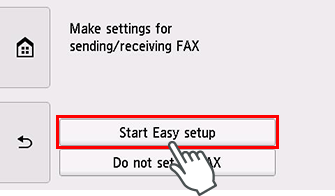 Obrazovka Snadné nastavení: Vytvořit nastavení odesílání a příjmu faxů
