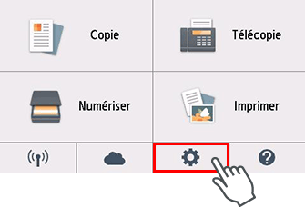 Écran ACCUEIL : Sélection Configuration