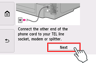 Easy setup screen: Select Next