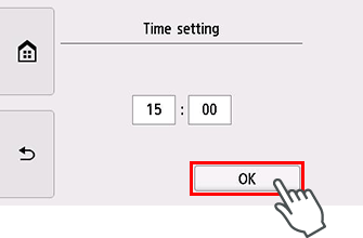 Laiko patvirtinimo ekranas