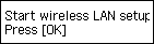 Zaslon bežične LAN veze: pokretanje postavljanja bežičnog LAN-a